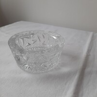 Vastag falú, gyönyörűen csiszolt  ólomkristály hamutál 12 cm