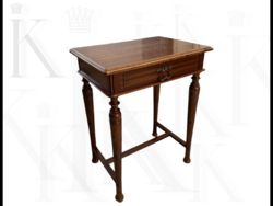 Antik egy fiókos téglalap alakú konzolasztal, lerakó -, vagy varróasztal