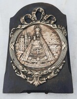 Antik  Biedermeier Mariazell zarándok emléktárgy - lemezkép kitámasztós falapon