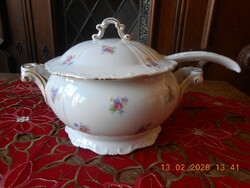 Zsolnay szószos kínáló kanállal