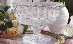 Csiszolt ólomkristály kínáló tál