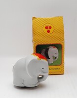 Lendkerekes elefánt játék, dobozával