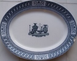 Antik angol fajansz tál az 1800-as évek közepéről (feltehetően Liddle Elliot & Son)