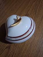FIM Budapest Porcelángyár (Budapesti Zsolnay) szív alakú bonbonier. Jelzett