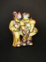 Extra ritka, korai Zsolnay Sinkó szerelmes pár. Hibátlan!