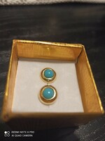 14k arany fülbevaló türkizzel