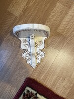 Vintage faragott fa fali polc, szobor, virágtartó.