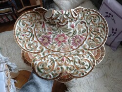 Zsolnay dús virág mintás porcelán névjegy tál