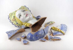 1Z153 Antik jelzett Eleőd art deco kerámia női büszt sérült állapotban