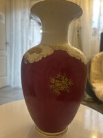 Schumann Arzberg porcelán díszváza, piros-arany dekorral