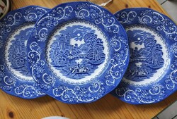 Angol Staffordshire kék- fehér porcelán tányérok