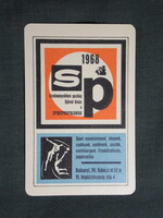 Kártyanaptár,Sportpropaganda vállalat,Budapest,jegyárusitás,könyvek,zászlók, 1968