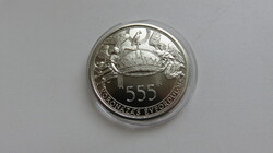 Hunyadi Mátyás Koronázásának 555. évfordulója ezüstözött, PP. aUNC, érme kapszulában.