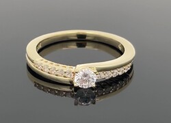 • Klasszikus  ezüst kíserő/eljegyzési gyűrű, cirkóniával -új