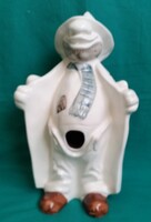 Világhy Árpád szobrászművész zsűrizett  majolika szobra " A mutogató ember " sorszámozott, 32.