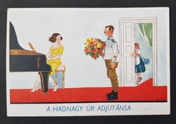 Katona,katonai vicces humoros képeslap Barasits