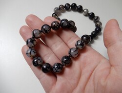 Sárkány achát ásvány gyöngysor mágneses kapoccsal