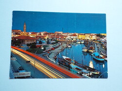 Képeslap (14) - Olaszország - Caorle - Kikötő éjjel 1970-es évek