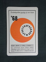 Kártyanaptár,Sportpropaganda vállalat,Budapest,jegyárusitás,könyvek,zászlók, 1968