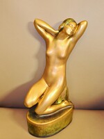 Zsolnay vágyakozás női akt pajzsos extra ritka színben