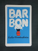 Kártyanaptár,Barbon borotvakrém,kozmetikai vállalat,Budapest, 1968