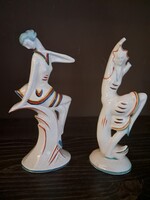 Art Deco Sitzendorf német porcelán figurák – 2 db, gyűjtői tétel