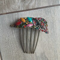 Impozáns régi fém hajcsat (8,3x8,3x2,5 cm)