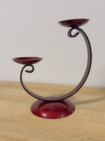 Egyedi moder bordó két ágú mècsestartó