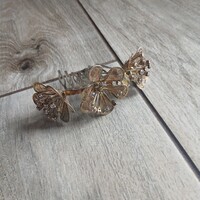 Csodaszép régi fém virágos hajcsat (9x4x6,3 cm)