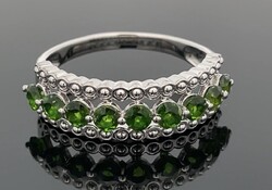 •Vintage stílusú krómdiopszid  drágaköves, sterling ezüst /925/ - új