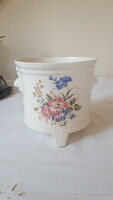 Virágmintás,oroszlánfejes porcelán kaspó