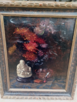 Willem Elisa Roelofs Ifj. Buddha Budha füstölővel Art Deco napfényben izzanak a színek!