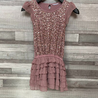 Lila fodros flitteres kislány ruha 122-128