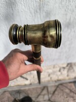 Antik tàvcső nyelü sétapálca sétabot tőrös bot  réz làtcső