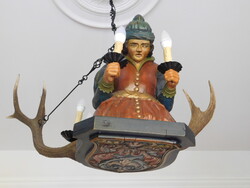 Vadászcsillár,German chandelier with antlers- Lüstermänchen