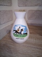 Bodrogkeresztúr kerámia emlék váza Hortobágy. 10,5 cm.