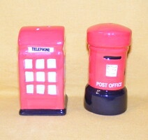 Angol telefonfülke, postaláda alakú só- és borsszóró