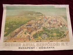 Plakát: " Dreher Antal Serfőzdéi R.T." 1900-as évek eleje. 70 x 105 cm.