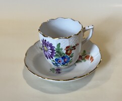 Herendi, antik Herendi, „ó Herendi”, kávés csésze + alj, kézzel festett. 1930-as évek.