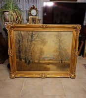 Vitéz Sashegyi ragyogó antik hatalmas festménye! 125x100cm!
