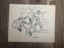 Egri László grafika - Utazó