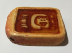 Mexikói etnikai autentikus kézműves mázas kerámia medál egyedi  ékszer hand made in MEXICO