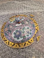 Hibás régi herendi Emaille Rose tető