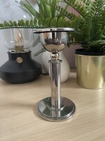 Ezüstözött, Art Deco stílusú gyertyatartó