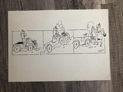 Egri László grafika - Autók