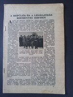 A repülés és a léghajózás eseményei 1929-ben vsz. Pesti Est kiadványból származó újságcikk