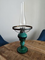 Petróleum lámpa Malachit Üvegből