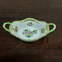 Herendi Viktória mintás porcelán 2 füles kínáló tál VBO