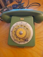 Zöld retro tárcsás  telefon