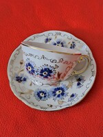 Zsolnay búzavirág mintás mokkás / kávés csésze alátéttel